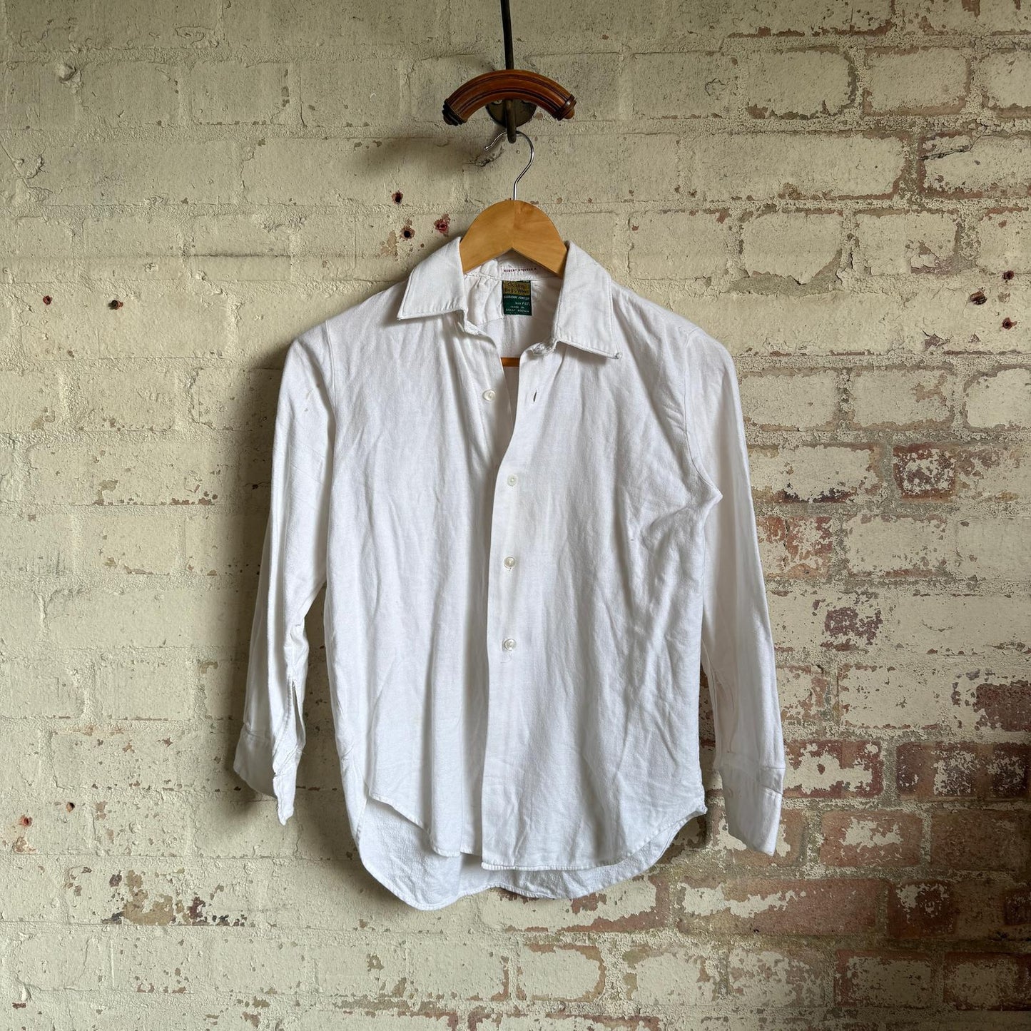 1950s White British Cotton Formal Shirt