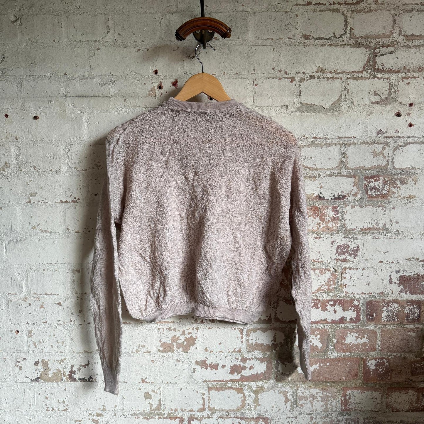 1960s Beige British Knitted Dead Stock Jumper