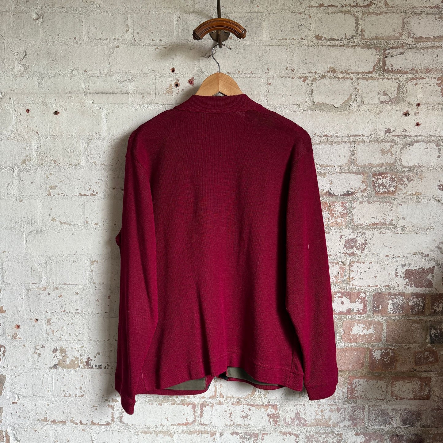 1950s Maroon Wool Shooting Cardigan Jumper