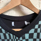 1970s Black Check Graphic T-Shirt Top
