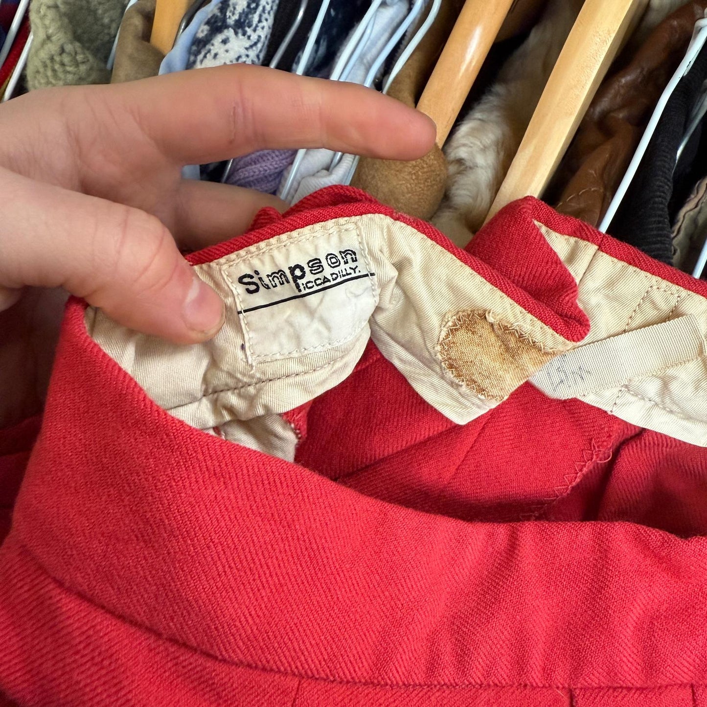 1960s Red Wool Simpson Trousers