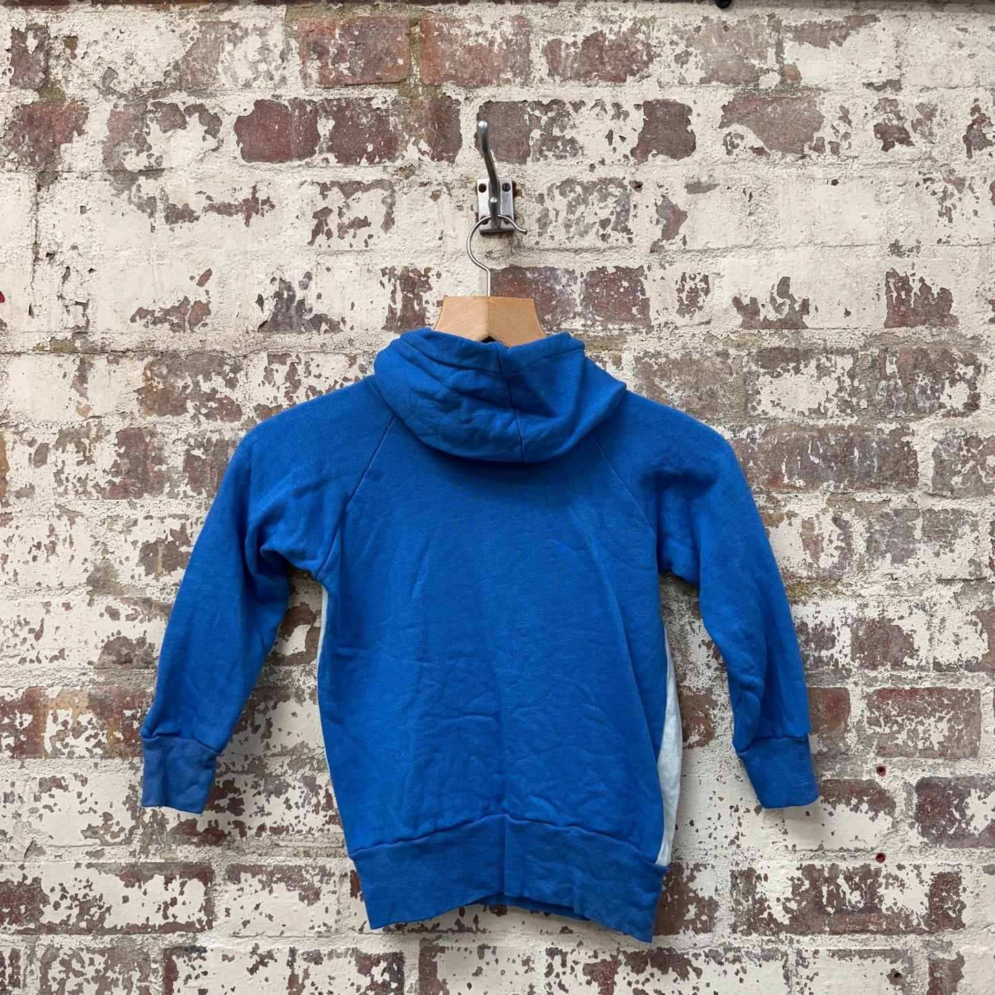 1970s Blue Two Tone Raglan Hoodie Jumper