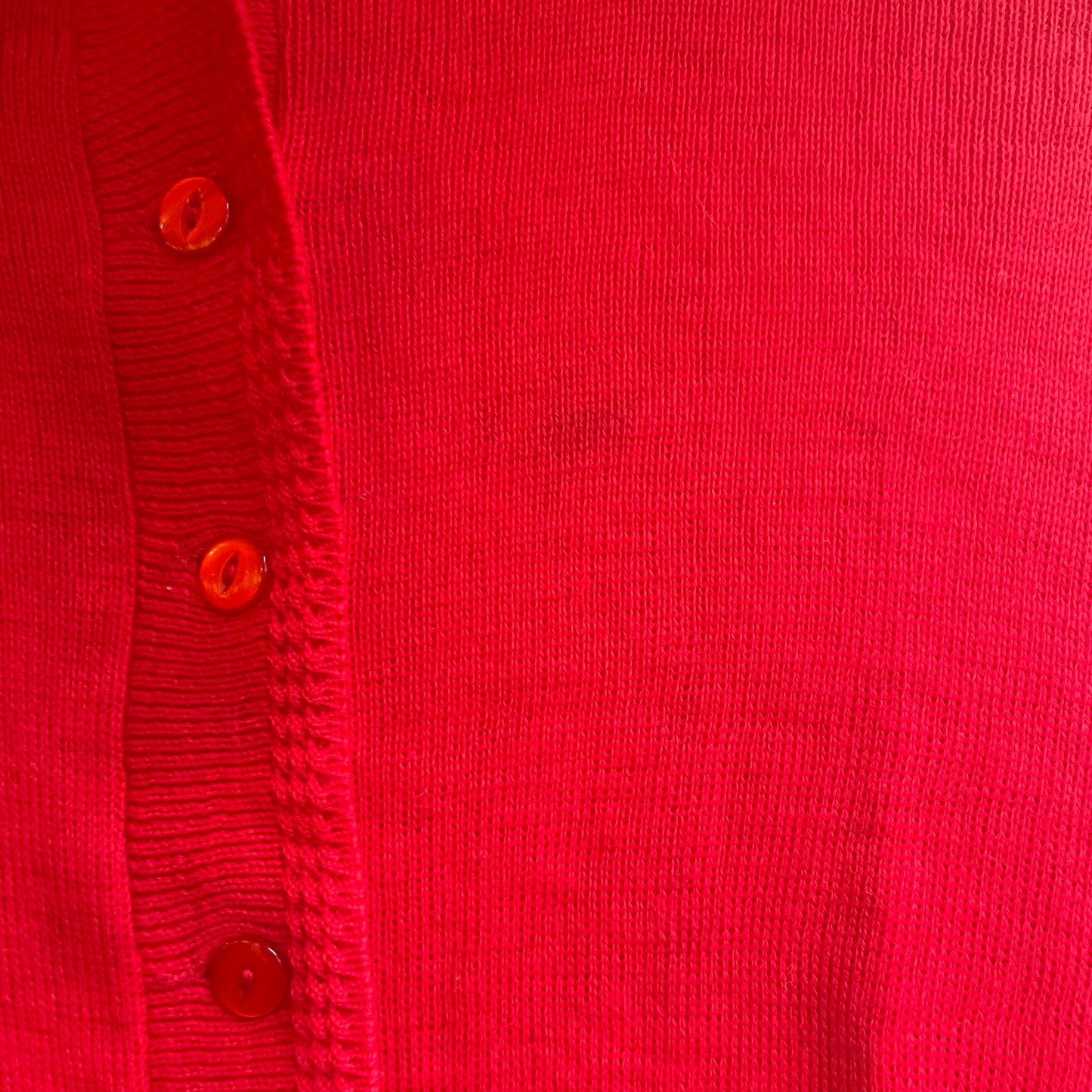 1950s Red Wool Knitted Cardigan Jumper