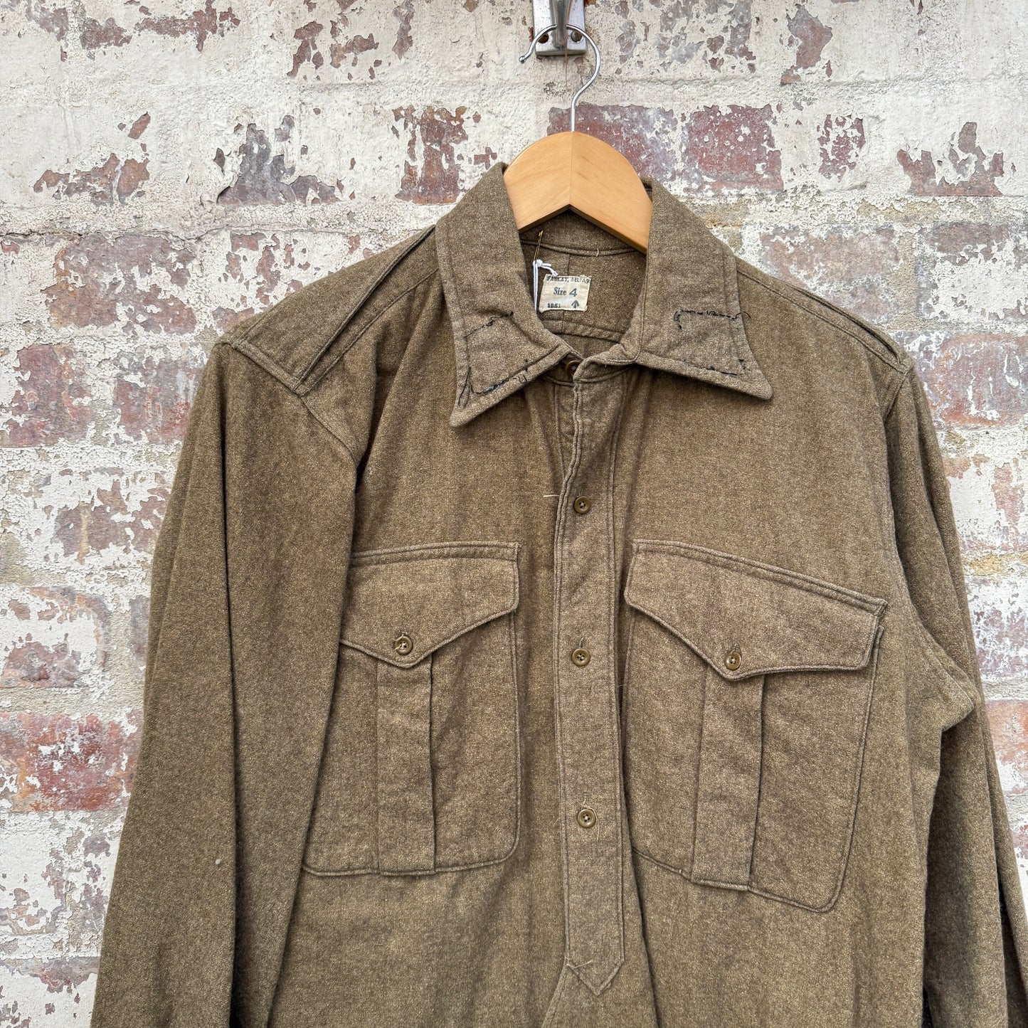 1950s British Military Wool Smock Shirt