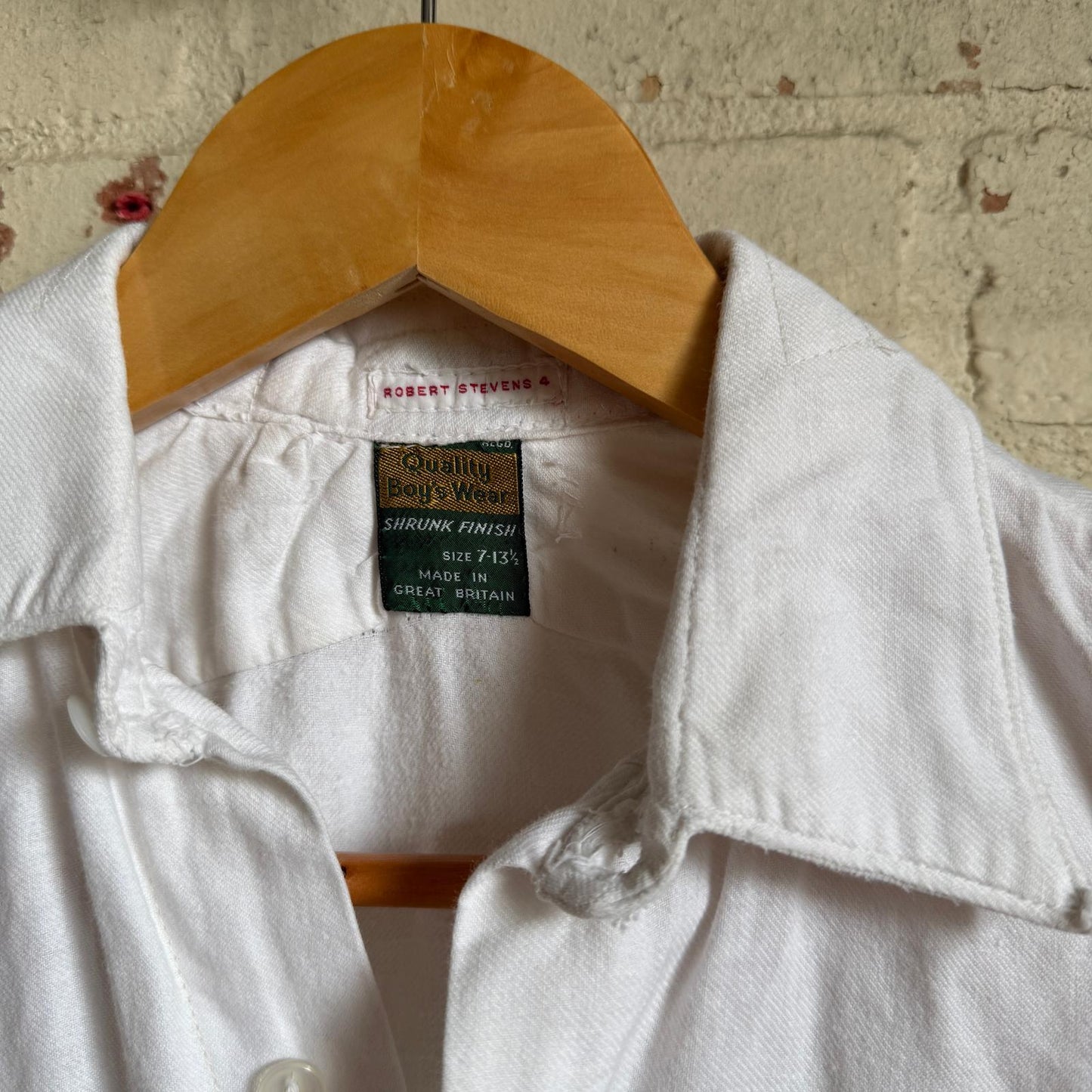 1950s White British Cotton Formal Shirt