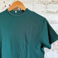 1970s Green Knitted Patterned T-Shirt Top