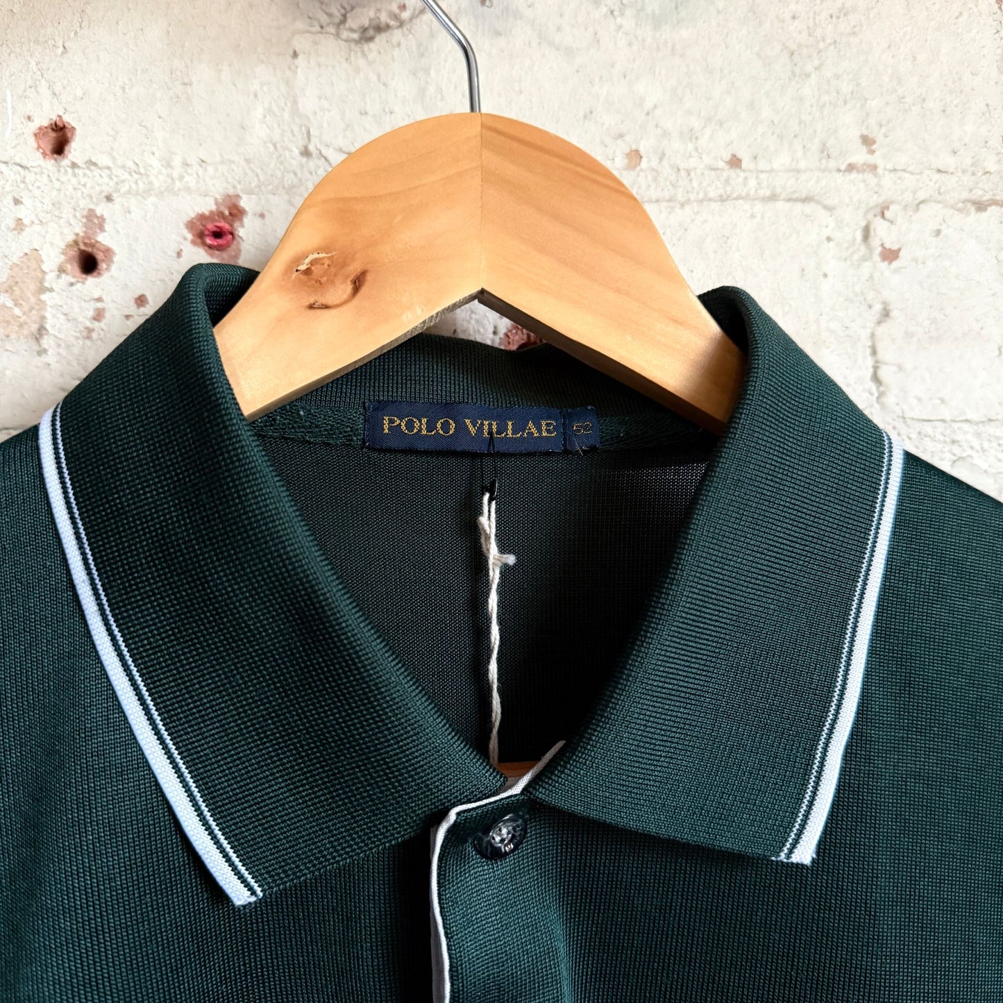1980s Forest Green Striped Polo Shirt