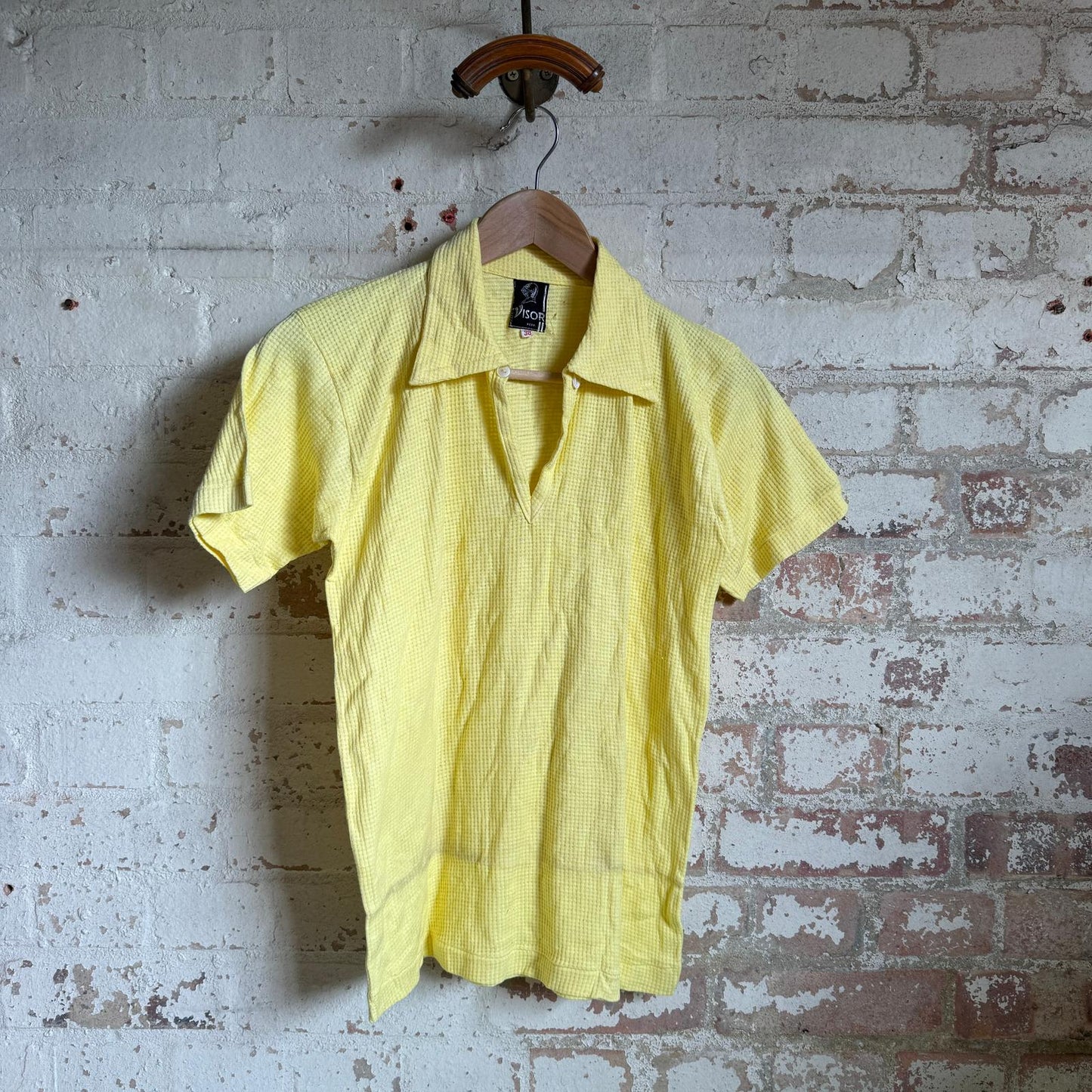 1960s Yellow Waffle British Visor Leisure Shirt