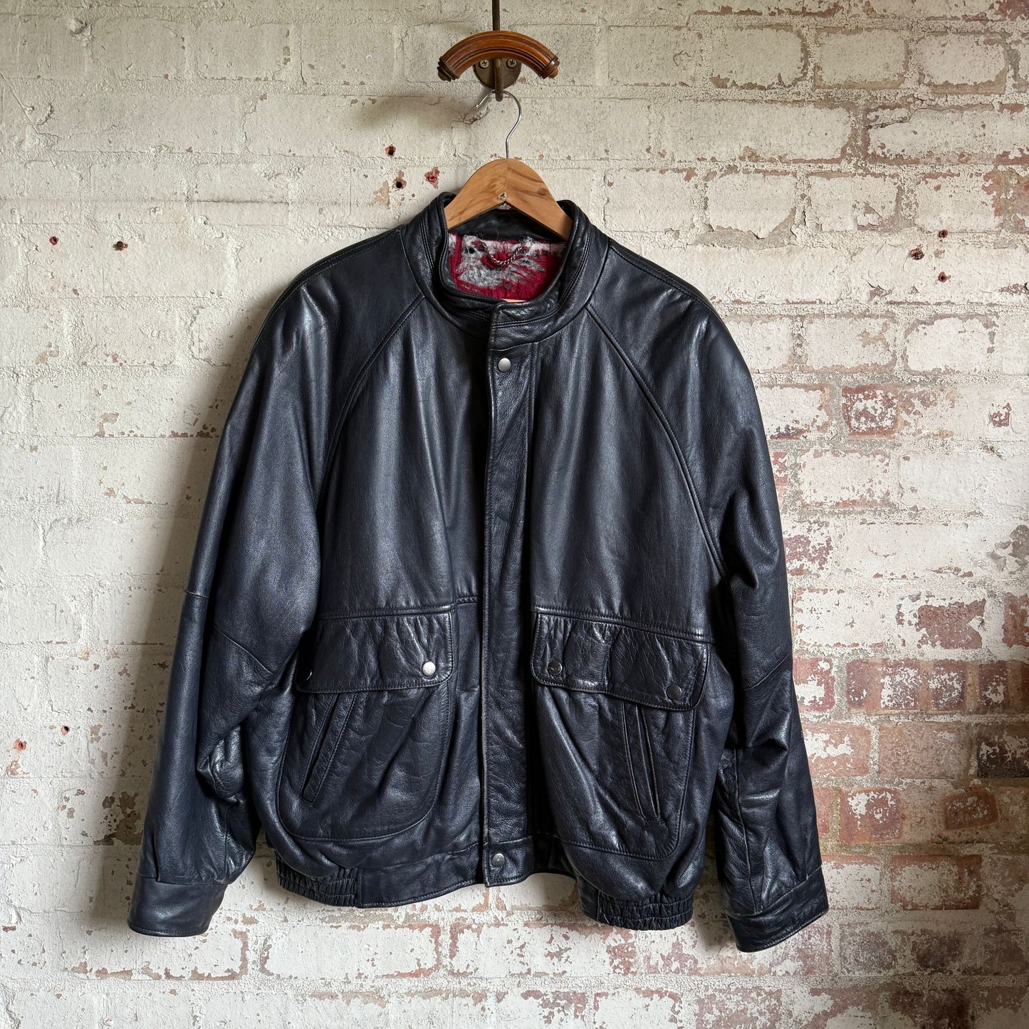 1980s Black Leather St Michael Jacket