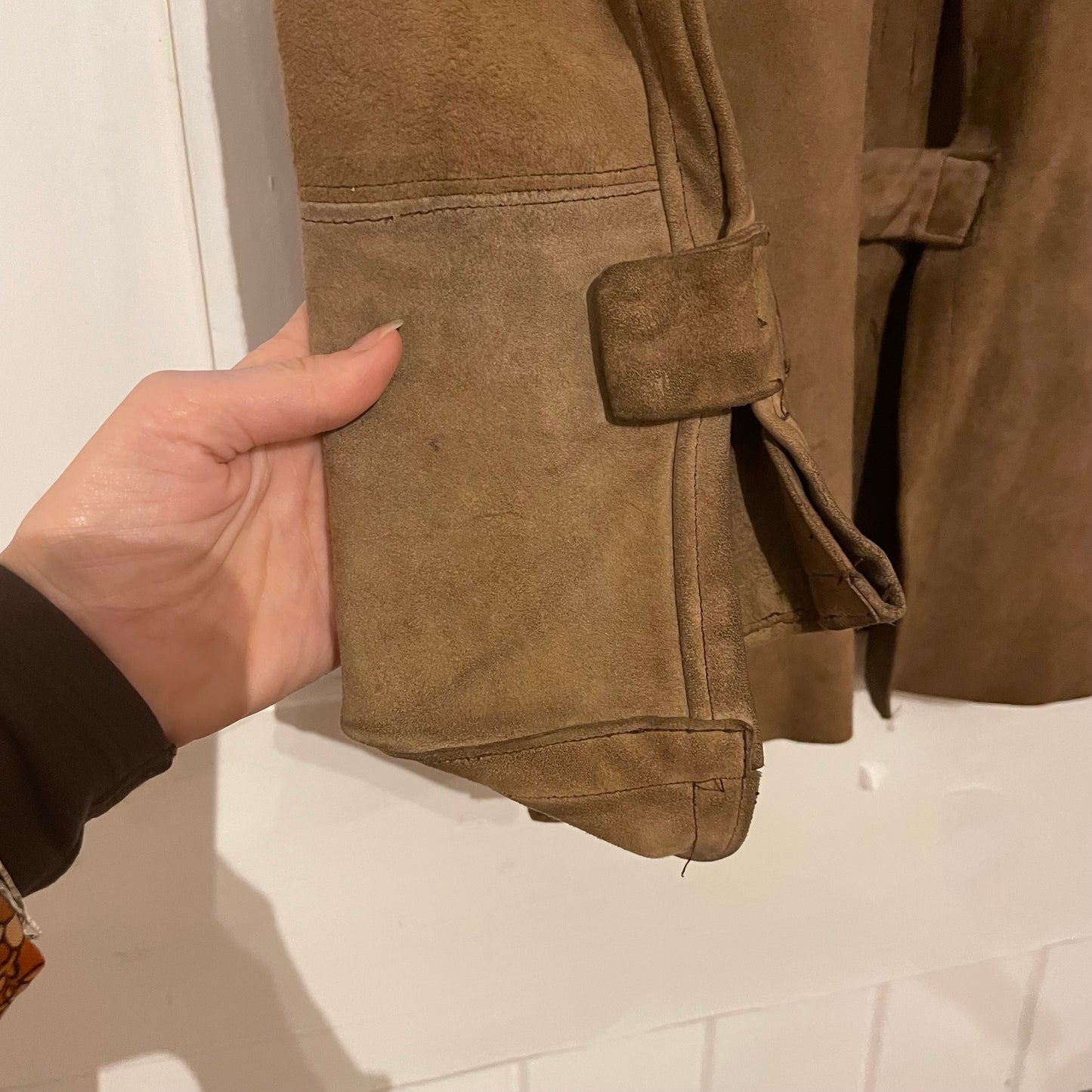 1970s Unusual Beige Suede Jacket
