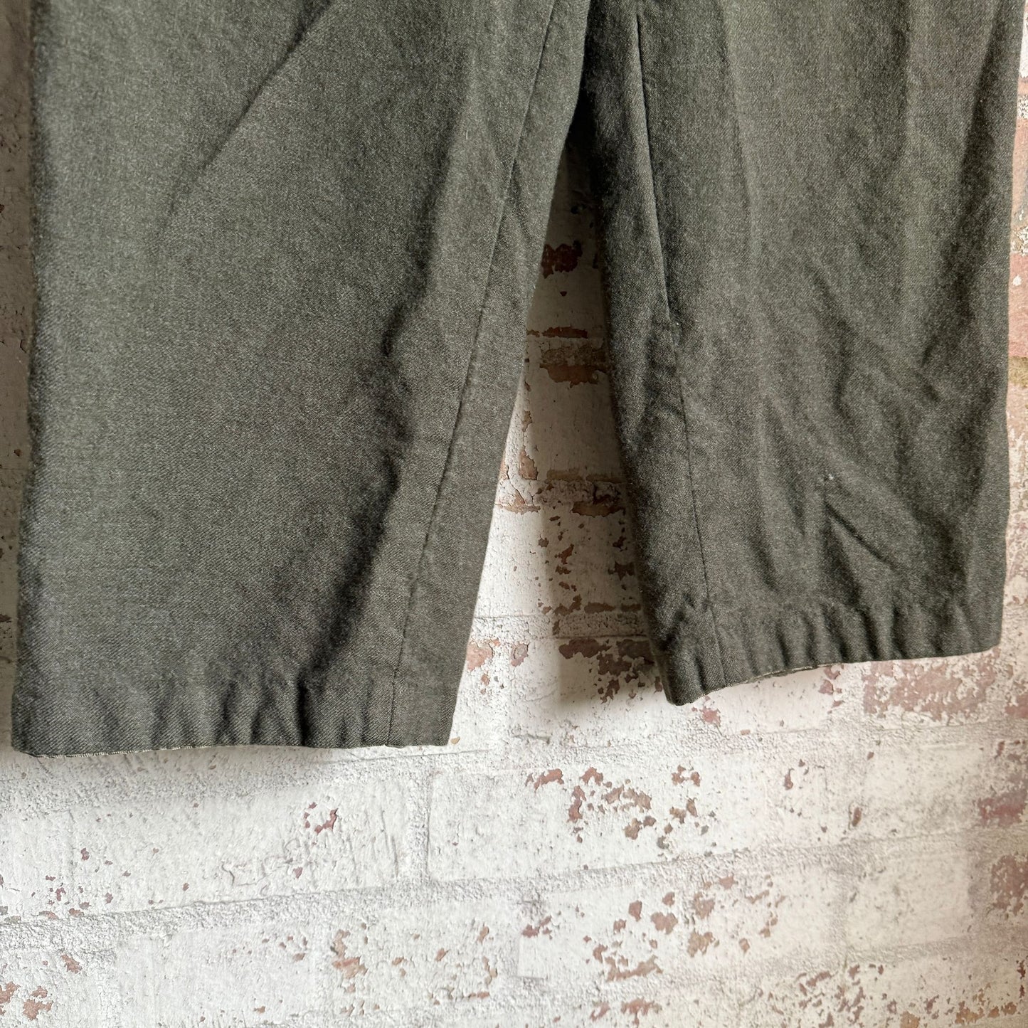 1960s Green Wool Military  Trousers