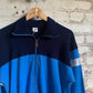 1980s Navy and Blue Zip Up Track Top