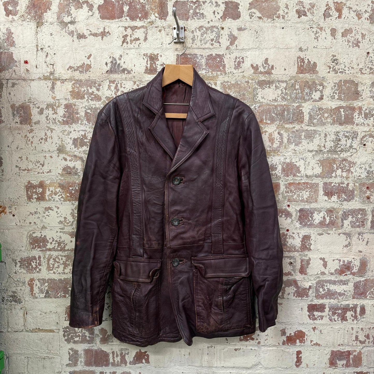 1970s Maroon Leather Jacket