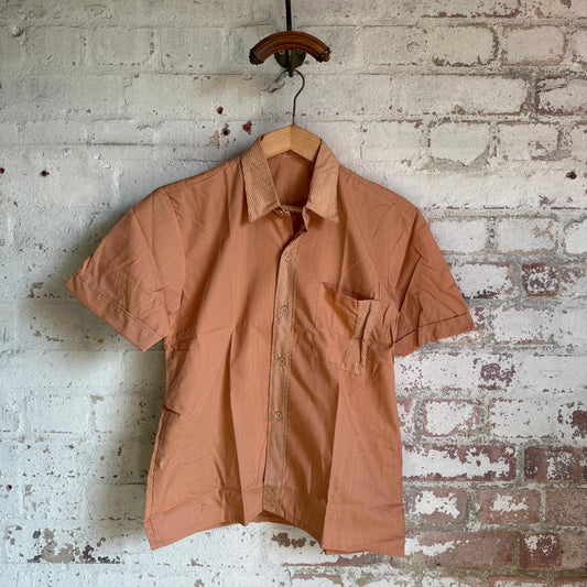 1970s Brown Striped Leisure Shirt