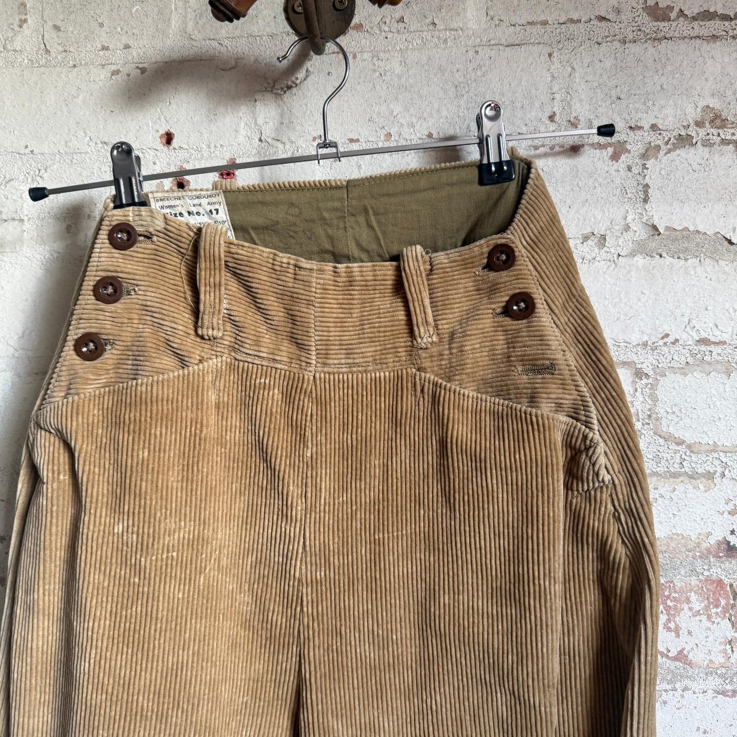 1940s WW2 Beige Corduroy Land Army Trousers
