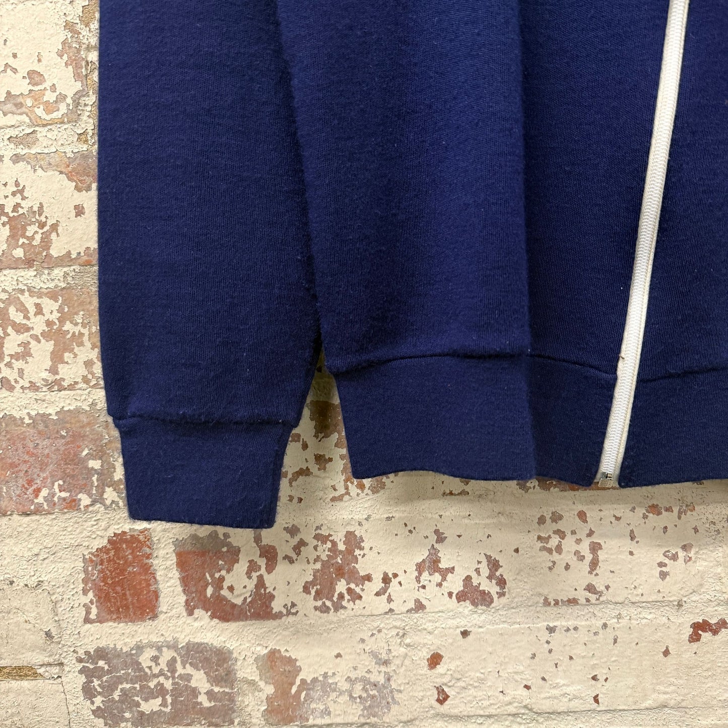 1970s Navy Metal Zip Track Top