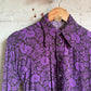 1970s Rayon Purple Graphic Loop Collar Shirt