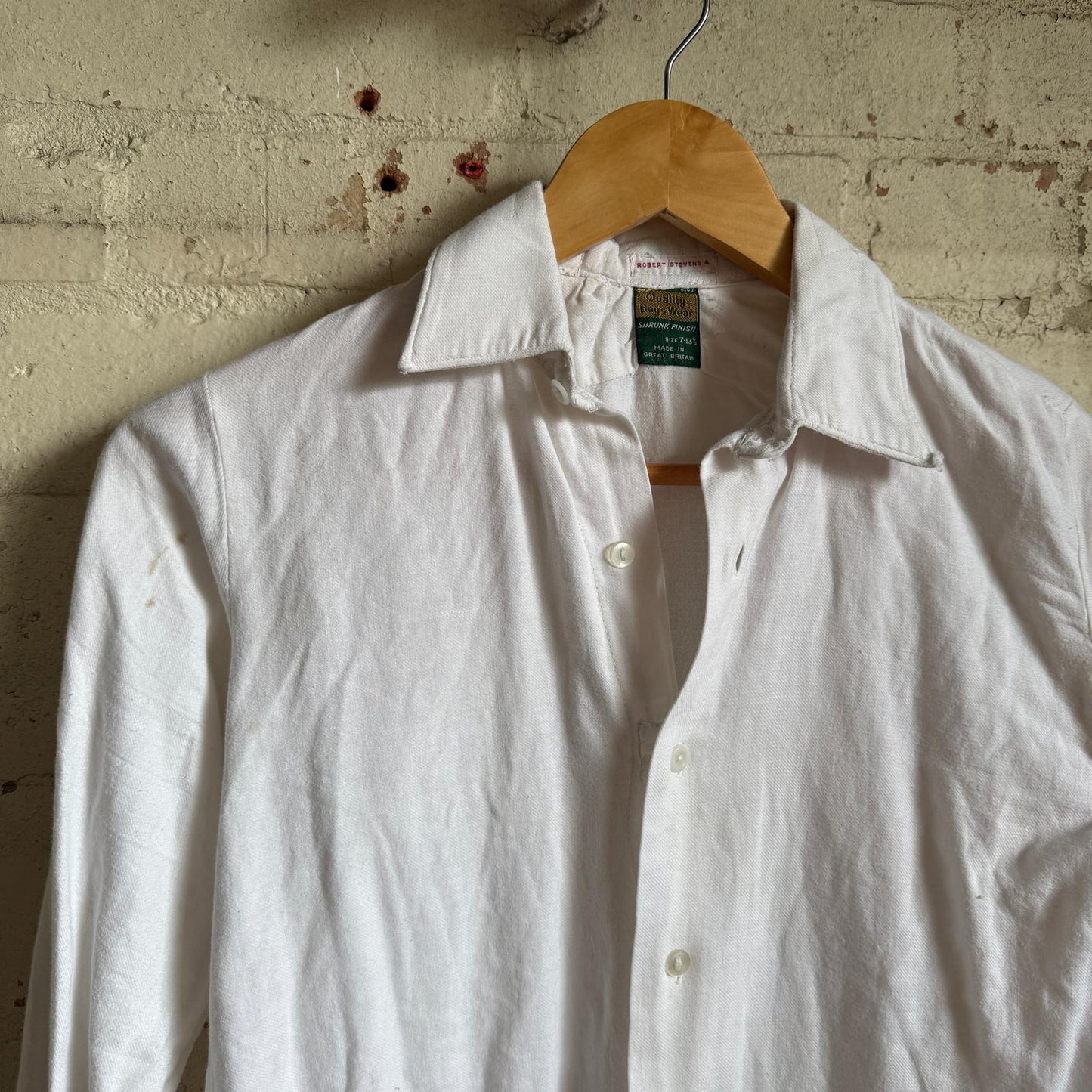 1950s White British Cotton Formal Shirt