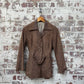 1970s Brown Belted Suede Leather Jacket