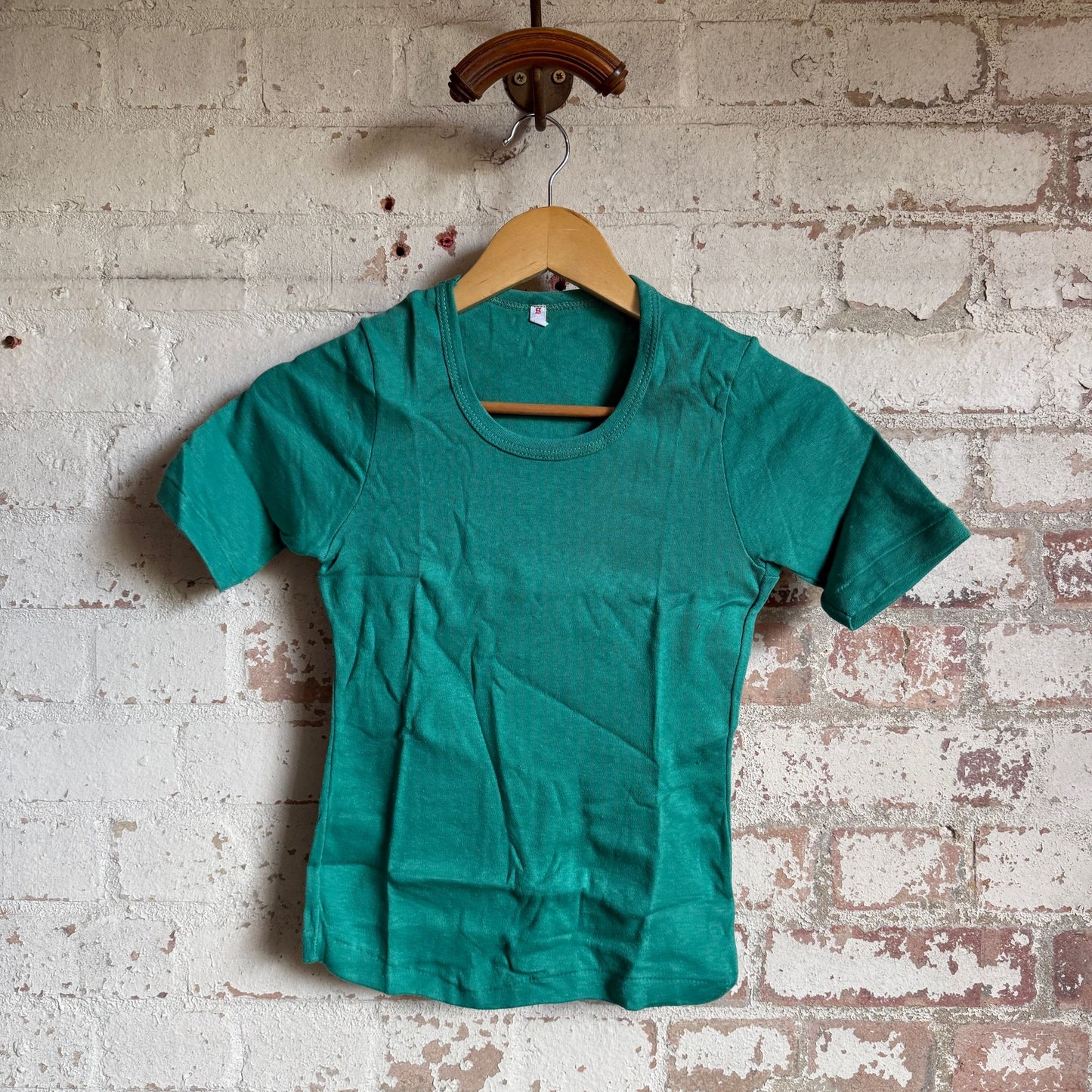 1970s Turquoise Cotton Blank T-Shirt