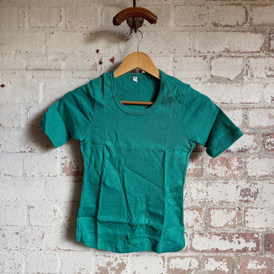 1970s Turquoise Cotton Blank T-Shirt