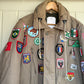 1980s Padded Beige Badged Walking Jacket