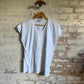 1980s Unusual Design White Button T-Shirt Top