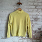 1960s British Yellow Knitted Roll Neck Jumper
