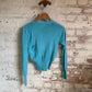 1960s Baby Blue Wool Knitted Cardigan Jumper
