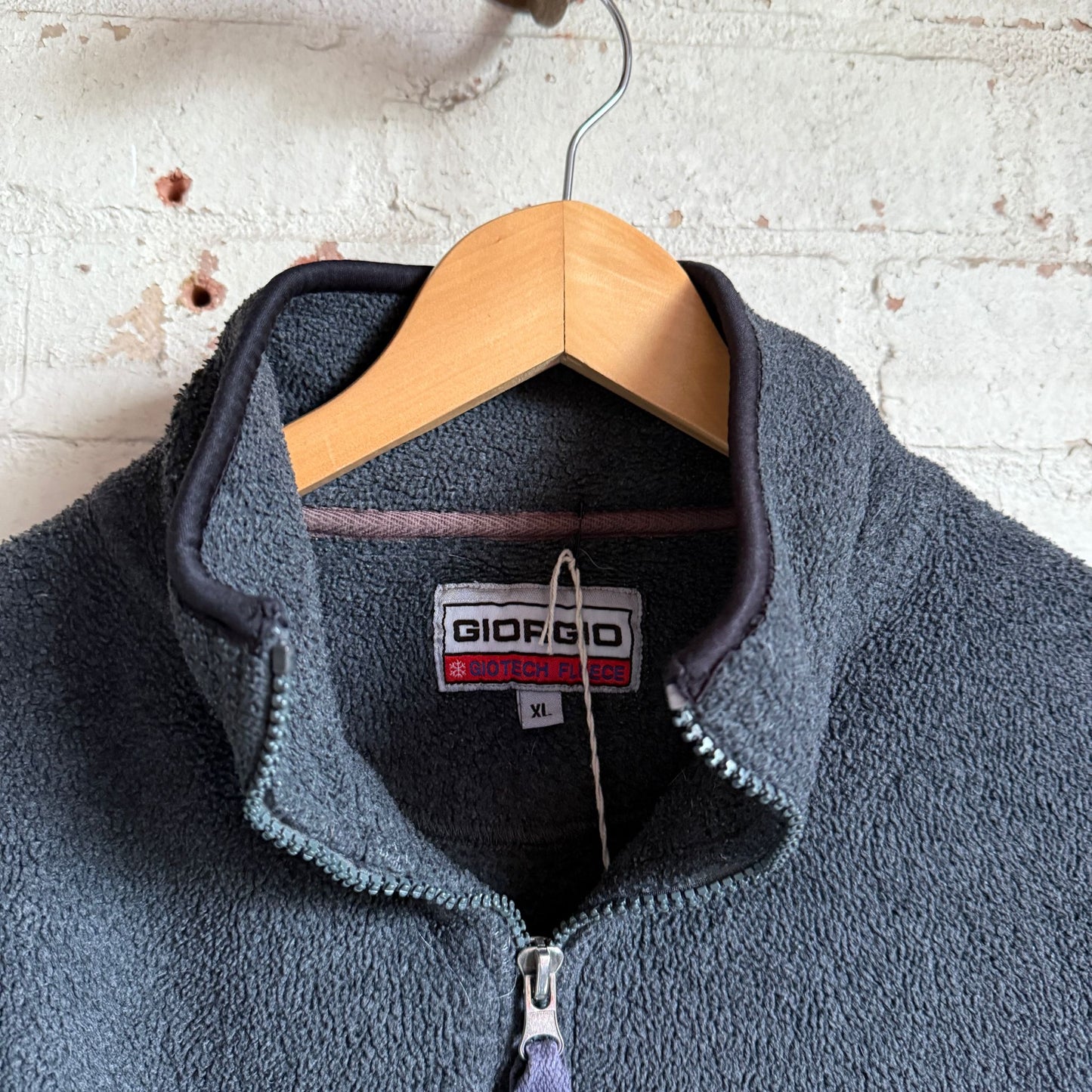 1990s Grey Georgio Zip Fleece Jumper