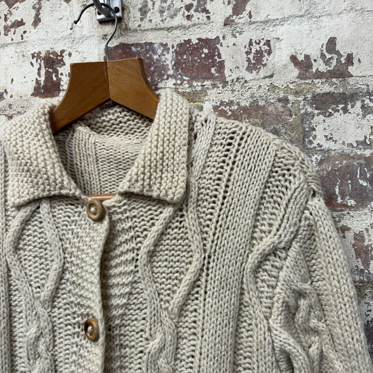 1970s Cream Knitted Long Jumper