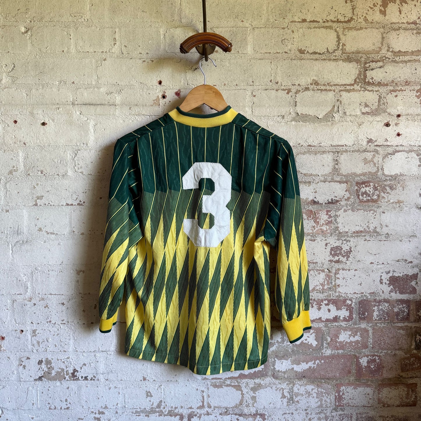 1980s Green Template Umbro Football Long Sleeve Top