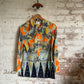 1970s Patterned Silk Button Blouse Shirt