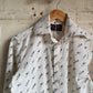 1970S White Dickens Graphic Button Shirt