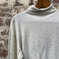 1980s White Graphic Star Long Sleeve Roll Neck Top