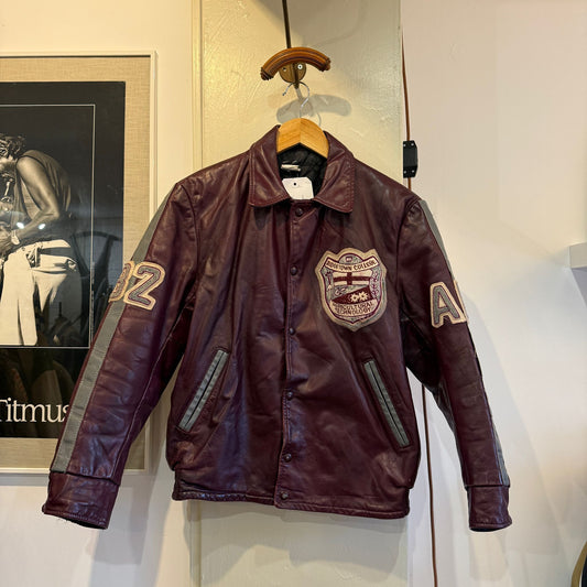 1970s Maroon Leather College Jacket