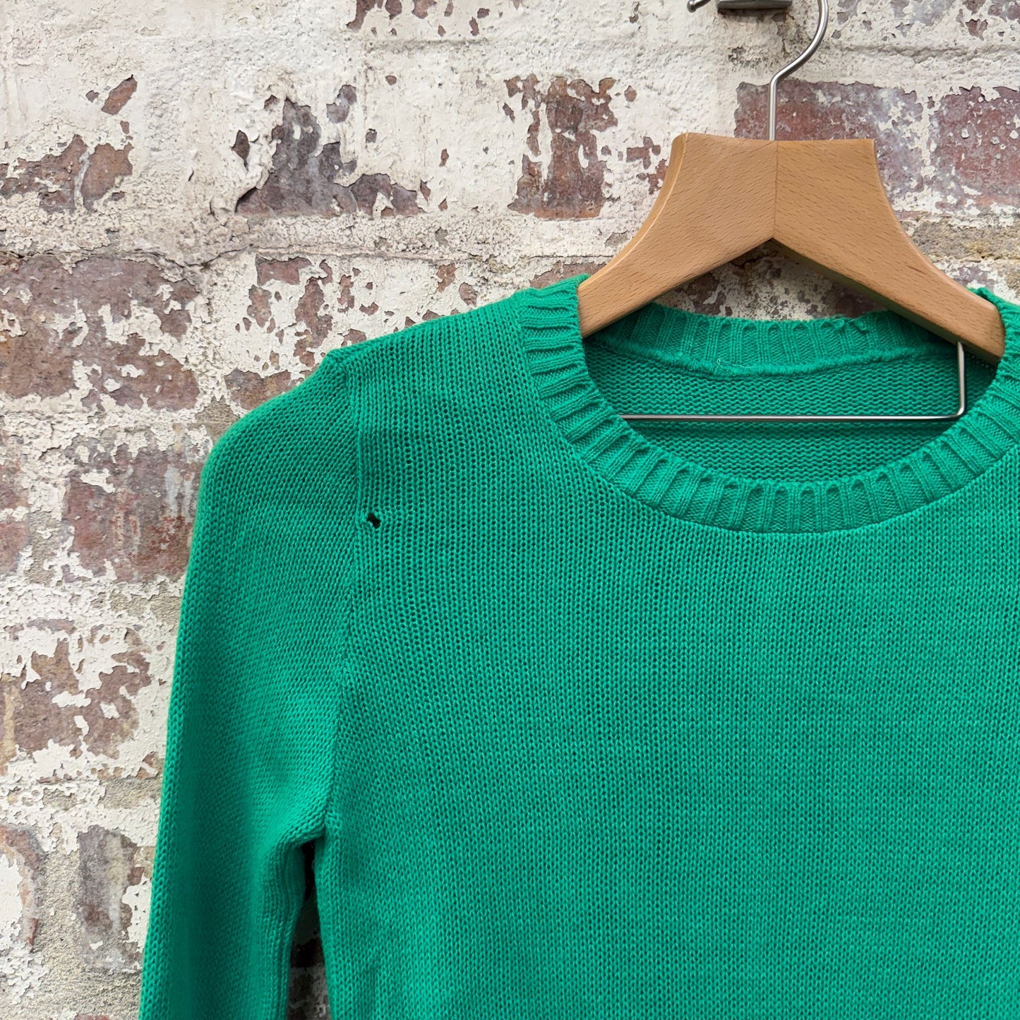 1970s Green Knitted Cotton Jumper