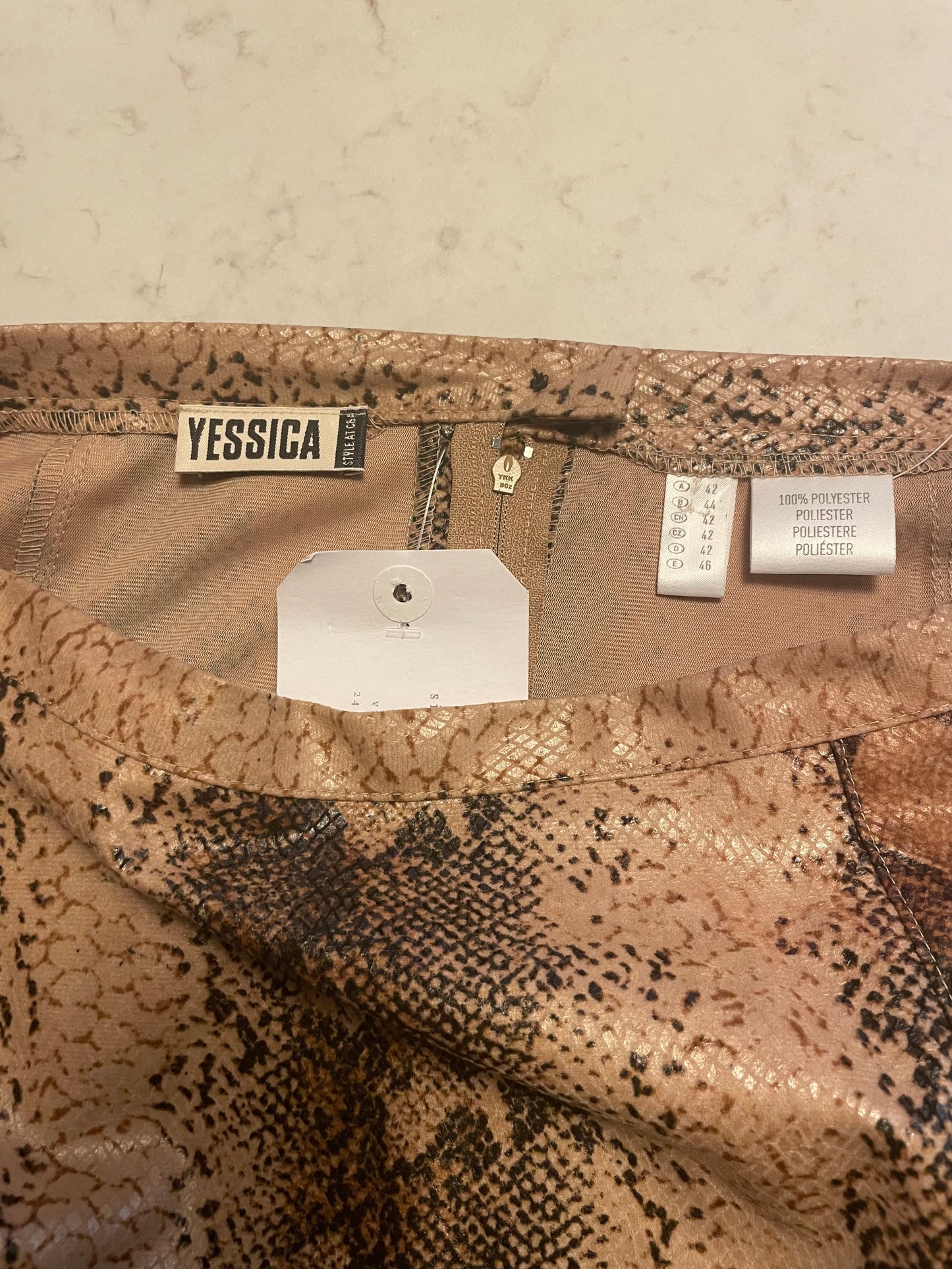 2000s Y2k 1990s Snakeskin Mini Skirt