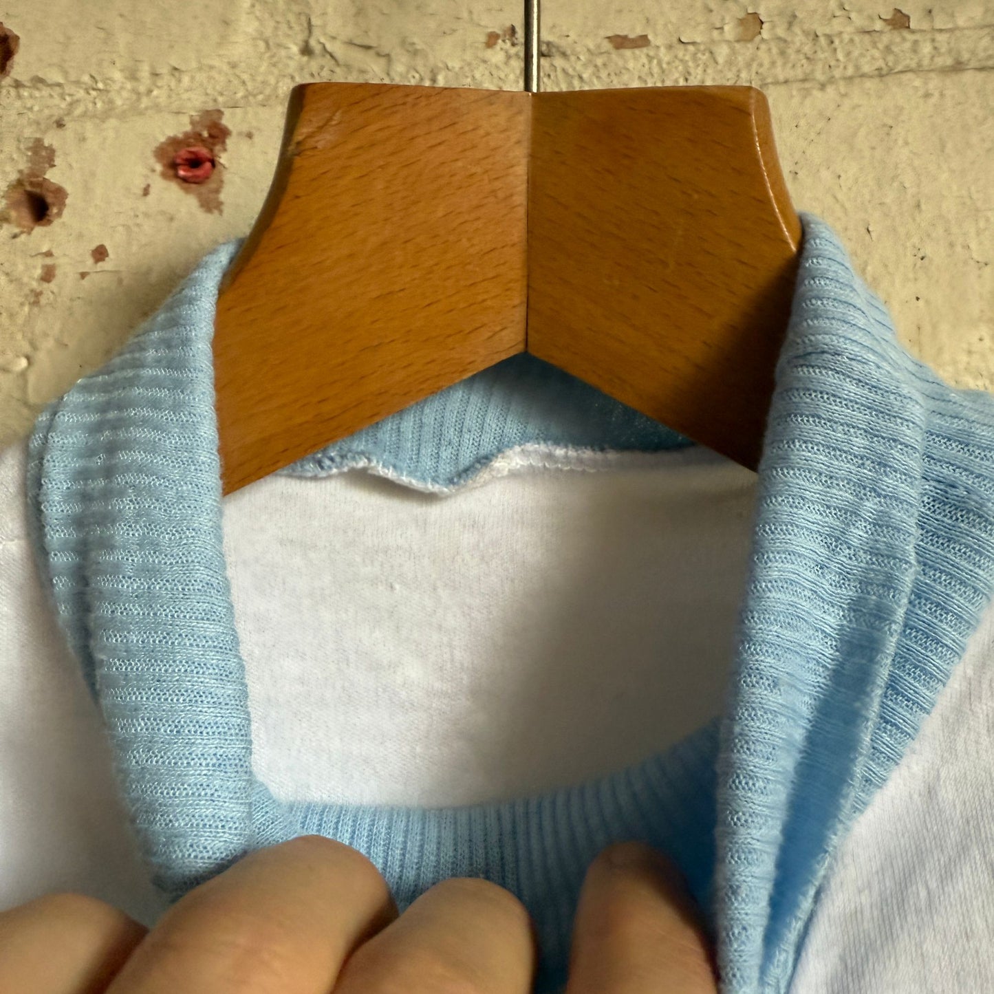 1970s White Roll Neck Sleeveless Vest