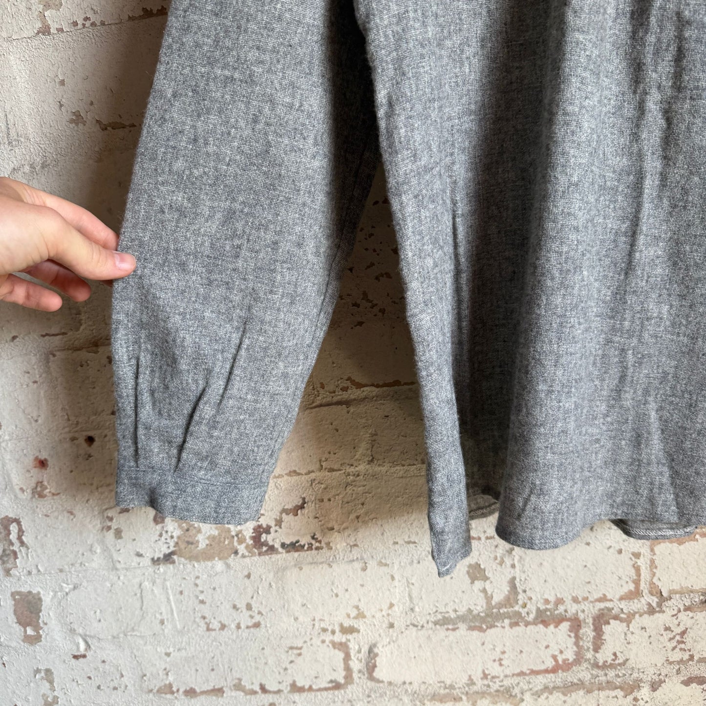 1980s Unusual Italian Grey Wool Button Smock Shirt