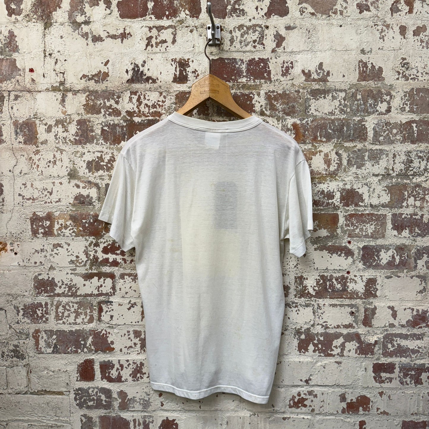 1970s White Graphic Band Tour Bon Jovi T-Shirt