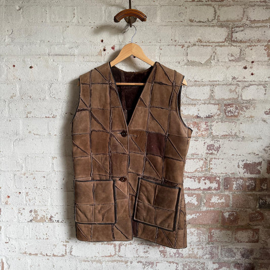 1970s Leather Suede Gilet Jacket
