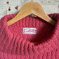 1960s Pink Wool Knitted Roll Neck Jumper