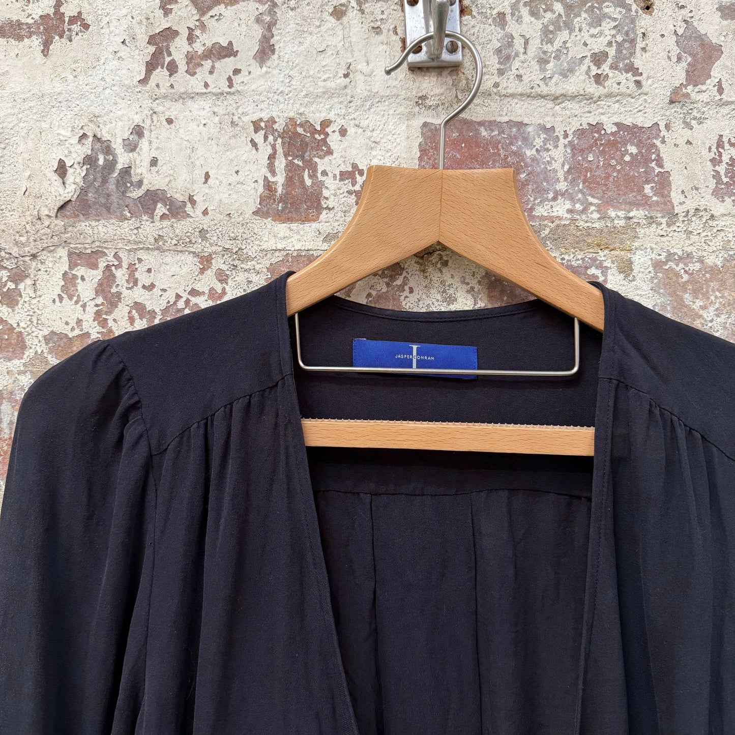 Black Silk Jasper Conrad Blouse Top