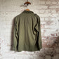 1970s Khaki Military Button Shirt Jacket
