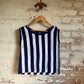1960s Navy Striped Vest Top