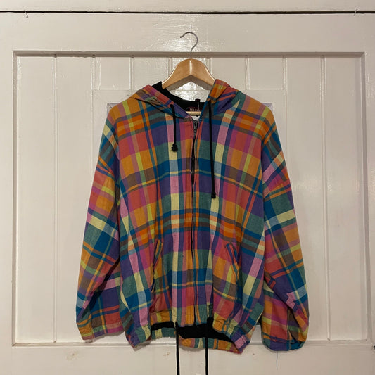1970s Multi Coloured Zip Up Cotton Hoodie