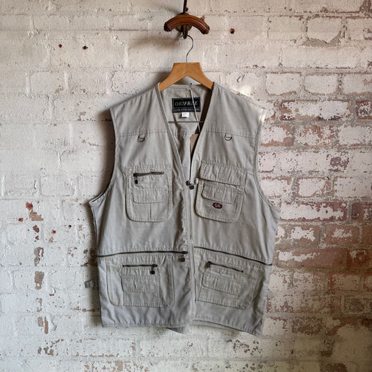 1990s Beige Tactical Fishing Gilet  Jacket