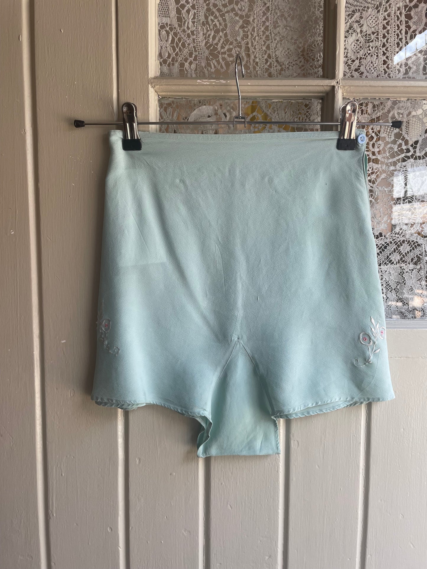 1930s Baby Blue Chiffon Silk Shorts