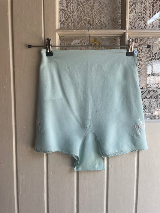 1930s Baby Blue Chiffon Silk Shorts